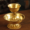 家用佛堂藏密宗供具法器财神供杯尼泊尔式黄铜雕花供佛供护法杯