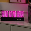 拟辉光管时钟拾音节奏灯电脑桌面3D座钟卧室静音创意LED数字台钟