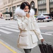 2023冬季韩版羽绒服外套女短款棉服加厚显瘦大毛领大码派克服