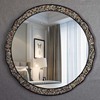 东南亚地中海贝壳梳妆台镜圆形浴室镜美式复古壁挂卫生间化妆镜子