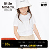 little moco童装夏装儿童女童T恤圆领衣服短袖拼网纱上衣小女孩