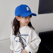 儿童帽子男童鸭舌帽春秋，韩版中大童遮阳宝，宝蓝色棒球帽女童防晒帽