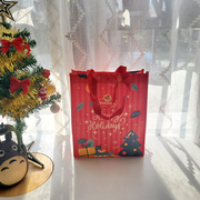 外贸经典圣诞卡通编织袋袋，防水手提袋超市购物袋，环保袋美术包
