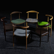 茶桌椅子单个办公室实木餐桌北欧风格靠背商用会议木质简约租房