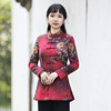 改良红色唐装冬款棉袄中式棉服，女冬季加厚棉衣，中式外套中国风女装