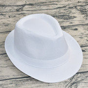 白色礼帽男女春夏季爵士，帽子男黑色绅士帽英伦，时尚潮遮阳小礼帽
