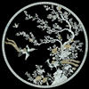 新中式复古风花鸟螺钿贝壳装饰画水移画家具柜子门餐桌面贴纸