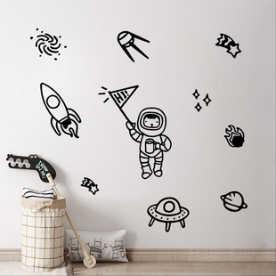 卡通宇宙元素贴 个性ins北欧风卧室房间沙发儿童房布置装饰墙贴纸