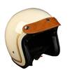 复古头盔PU皮帽檐4/3半盔飞行盔摩托车跑车头盔通用3按扣装饰帽檐