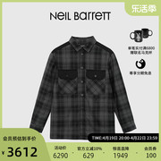 neilbarrett尼奥贝奈特2023秋冬男式长袖，衬衫百搭格纹上衣