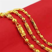 洛新六角 竹节 佛珠项链 纯黄铜镀金色个性首饰品价