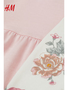 HM童装女婴套装2件式2023夏款纯棉短袖时髦连衣裙打底裤0941180