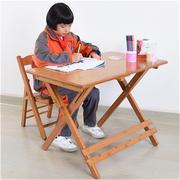 楠竹小学生学习桌可升降折叠书桌，课桌椅套装楠竹学生书桌写字桌免