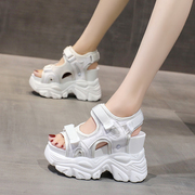 厚底运动凉鞋女2024夏季韩版百搭内增高10cm小个子坡跟罗马鞋