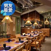 韩国灯咖啡厅吧台床头灯具餐厅吊灯店铺商用北欧实g木
