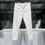 欧洲站春夏季男士牛仔裤，小脚修身潮牌白色薄款休闲弹力长裤子