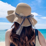 帽子女夏天大沿沙滩太阳帽，英伦