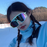 东北雪地墨镜女防雪盲反光炫彩护目镜登山雪山专用滑雪眼镜超出片