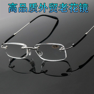 外贸超轻无框老花镜舒适高清耐用250度300度350度老花眼镜