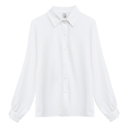 设计感小众白色衬衫百搭垂感宽松学生上衣，长袖春秋款雪纺女士衬衫