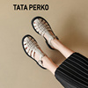 tataperko联名女鞋复古凉鞋女款英伦，风粗跟仙女，风厚底包头罗马鞋