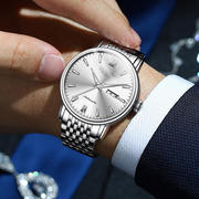 瑞士双日历腕表高档夜光机械表，全自动品牌士，手表防水男商务