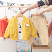 6七八九10个月婴儿衣服ins纯棉宽松外套3件套装1岁男童小孩子秋装