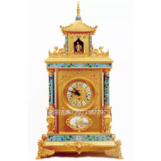 钟欧美式复古台式钟创意摆钟座钟客厅壁炉景泰蓝珐琅镀金机械座钟
