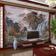沙发客厅墙布壁纸中式大型壁画，办公室背景墙纸，山水画电视影视墙画