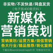 新媒体(新媒体)运营策划规划，方案自媒体，营销产品开业宣传案例资料