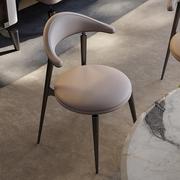 轻奢餐椅家用2023意式极简不锈钢真皮，椅子个性创意设计师书椅