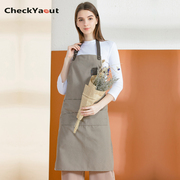 围裙韩版时尚定制logo餐厅厨房，奶茶咖啡防油火锅男女工作围裙