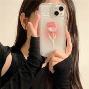 艺术晕染花朵适用opporeno87654手机壳a72a93a55a8女款r17苹果13华为nova9mate30红米k40vivos12软套pro