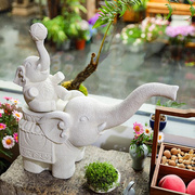 中式家居装饰品摆件户外庭院花园造景布置小象仿石园艺摆设