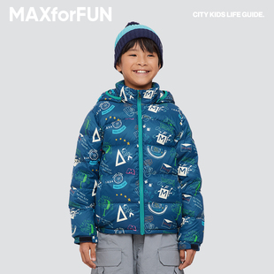 maxforfun23aw儿童三防涂鸦羽绒服保暖秋冬户外防水外套，男女童