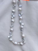 蓝光花瓣巴洛克项链天然巴洛克异形珍珠颈链锁骨时尚