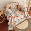 波西米亚风格美式单人沙发巾盖毯乡村，复古沙发套罩椅子盖布一片式