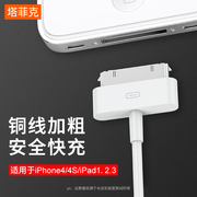 塔菲克适用iphone4s数据线苹果4充电线，四手机充电器ipad2平板，电脑ipad3快充套装ipod老款宽口a1395一代touch4