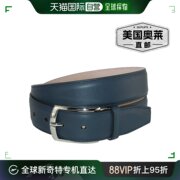 crookhorndavis Borgo Boxcalf 带实心黄铜扣的连衣裙腰带 - 海军