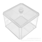 ps塑料带盖防尘透明化妆品，棉棉签小物品收纳盒水晶