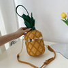 个性菠萝造型包包2022小清新文艺，少女ins单肩斜挎铆钉链条圆筒包