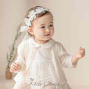 KIDSCLARA韩国婴儿衣服镂空针织开衫女宝宝公主风洋气外套空调衫