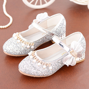 女童公主鞋韩版儿童高跟鞋春季儿童皮鞋水晶鞋拉丁舞蹈单鞋