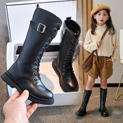 女童靴子儿童鞋子2023秋冬季时尚高筒靴中筒潮短靴单靴马丁靴