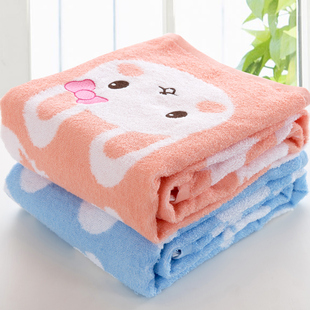 提花儿童毛巾被纯棉卡通正方形大浴巾夏季婴儿毯吸水加大110*130