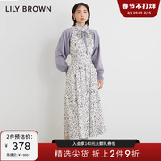 lilybrown秋冬款，纯色系带含羊毛空调针织外套lwnd224107