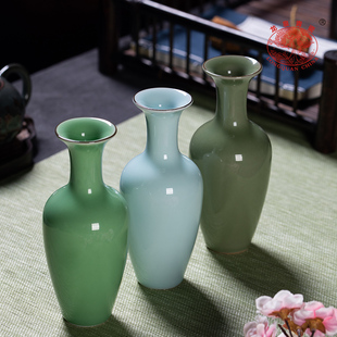 龙泉青瓷花瓶简约花器创意客厅装饰中式高档陶瓷水培花插小摆件