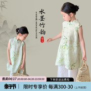 女童国风套装2024夏季儿童新中式，连衣裙两件套裙子童装旗袍裙