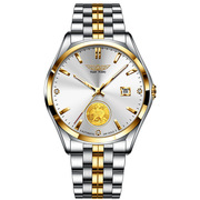 男防水表全自动夜光钢带手表，机械瑞士商务精钢皮带国产腕表