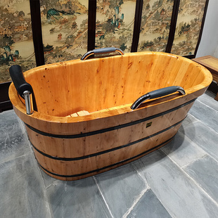 香柏木泡澡木桶老人成人家用洗澡沐浴桶，中式实木浴缸浴盆木质浴桶